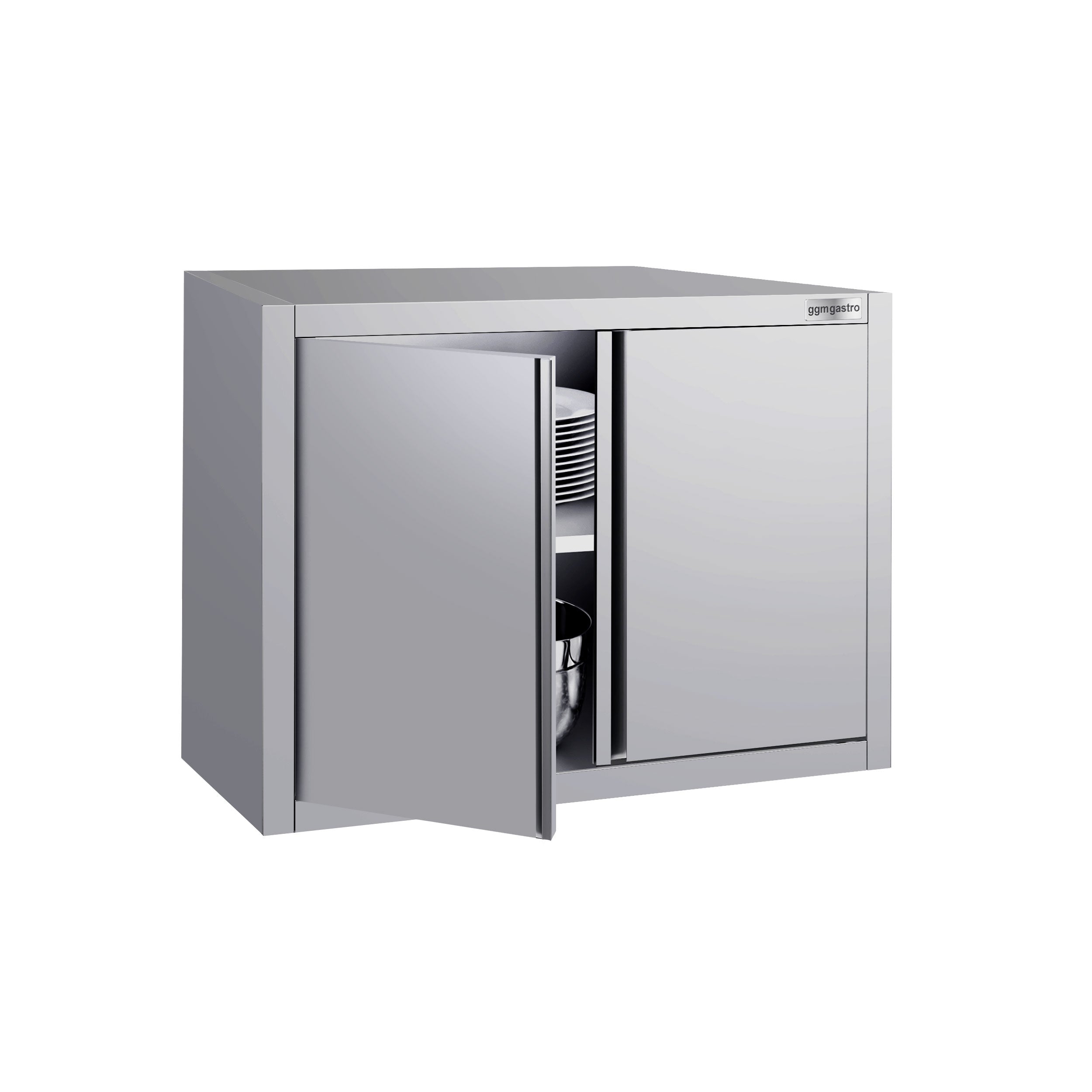 ECO stainless steel wall cabinet - 0.8 m - with hinged door - height 0.65 m