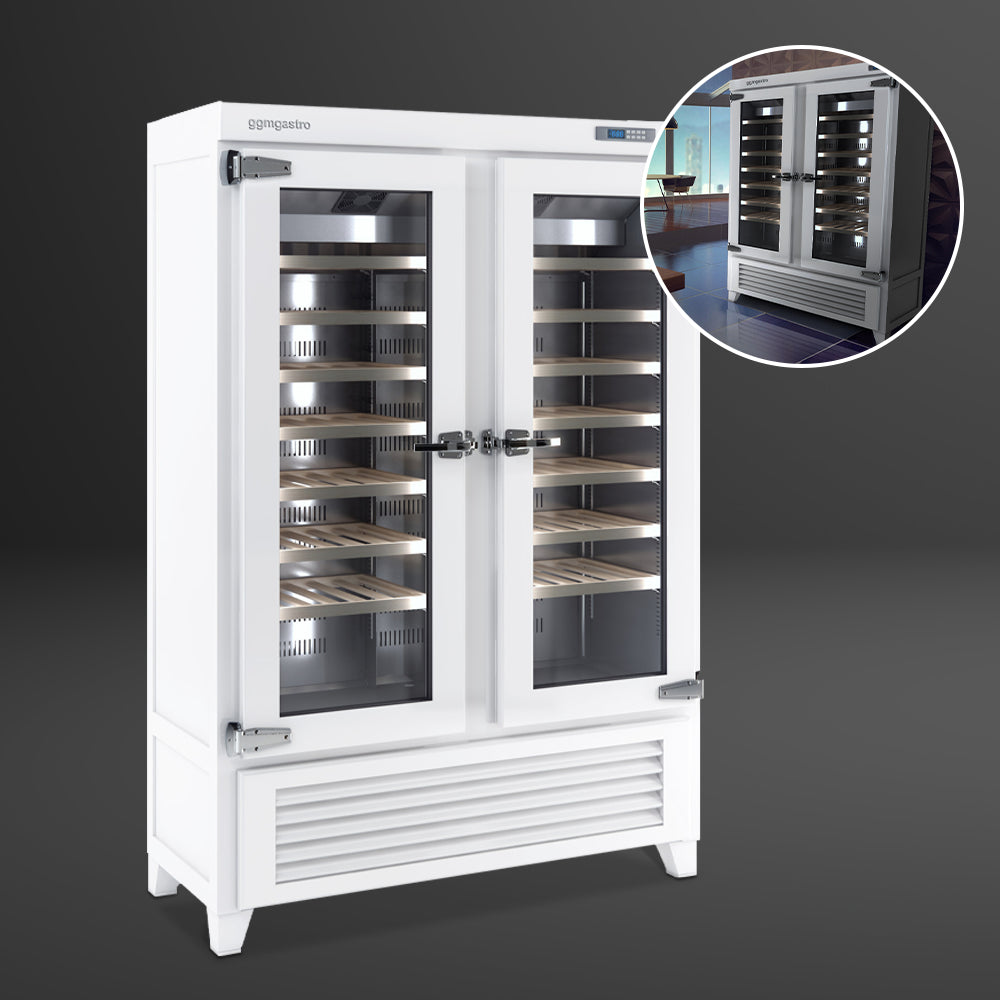 Wine refrigerator 640 liters - white - with 2 glass doors