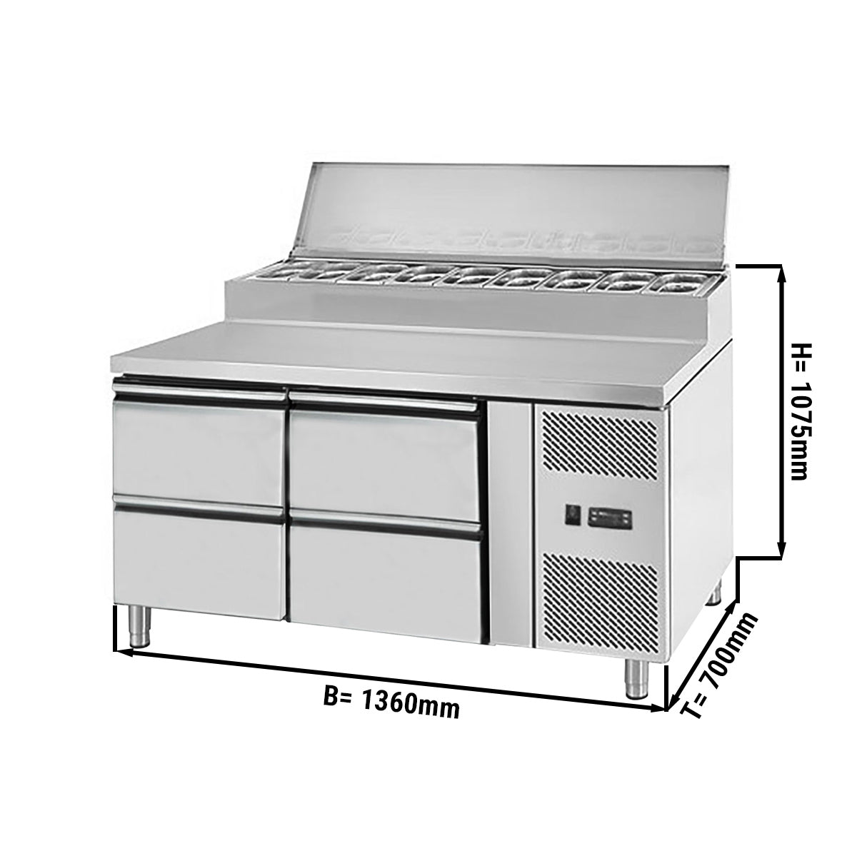 Preparation table ECO - 1.36 x 0.7 m - with 2 doors