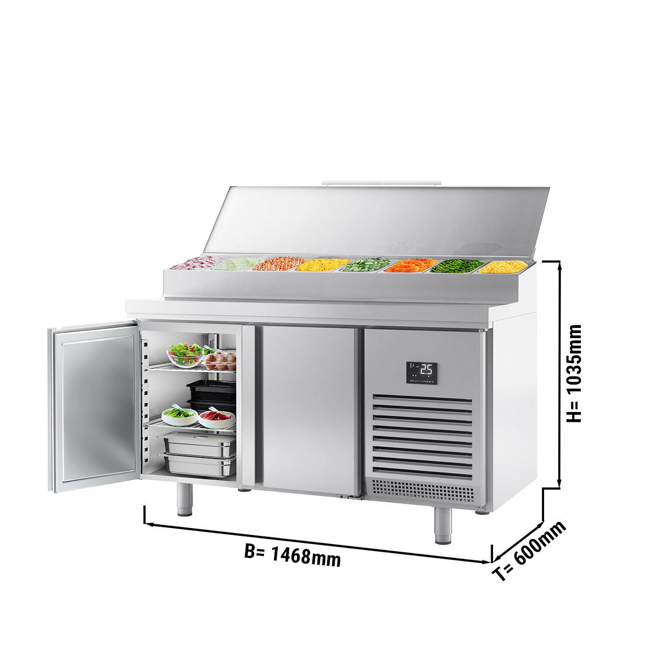 Refrigerated preparation table - with 2 doors