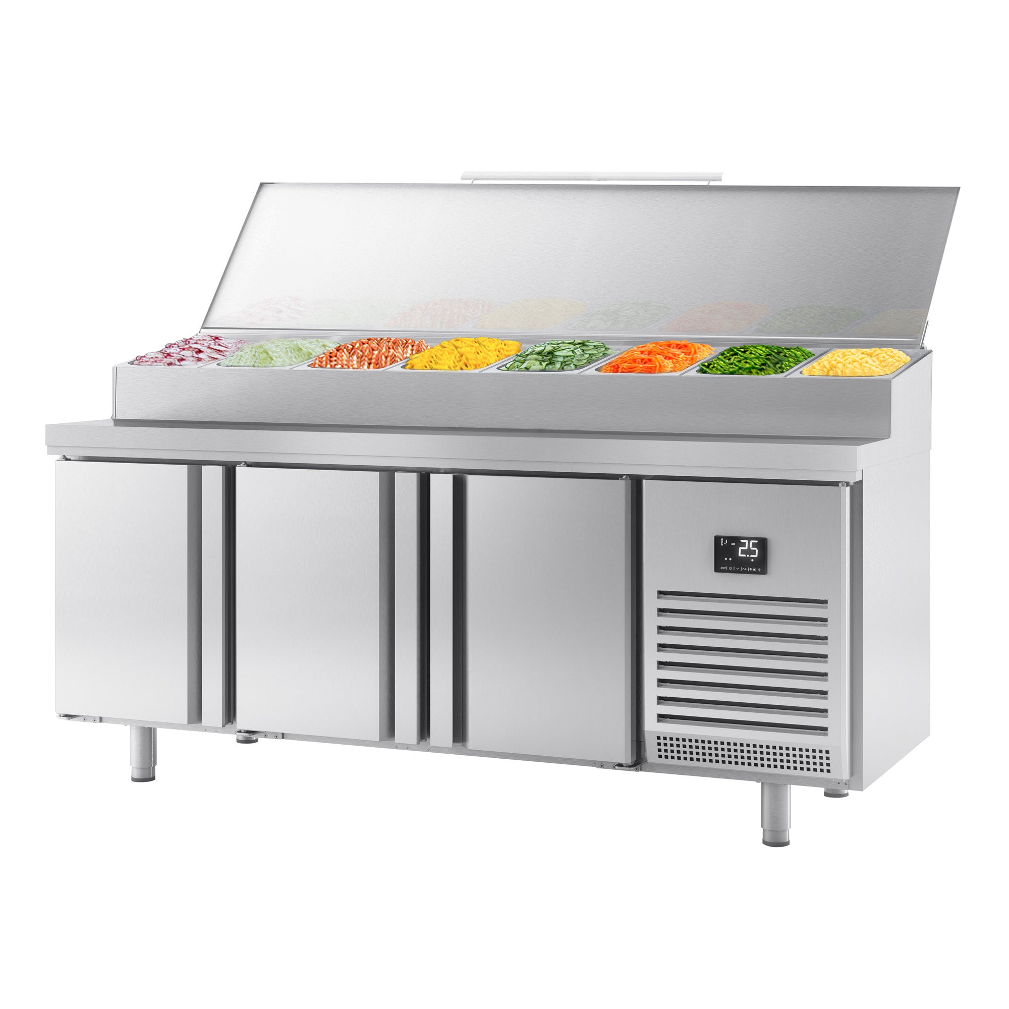 Refrigerated preparation table - with 3 doors