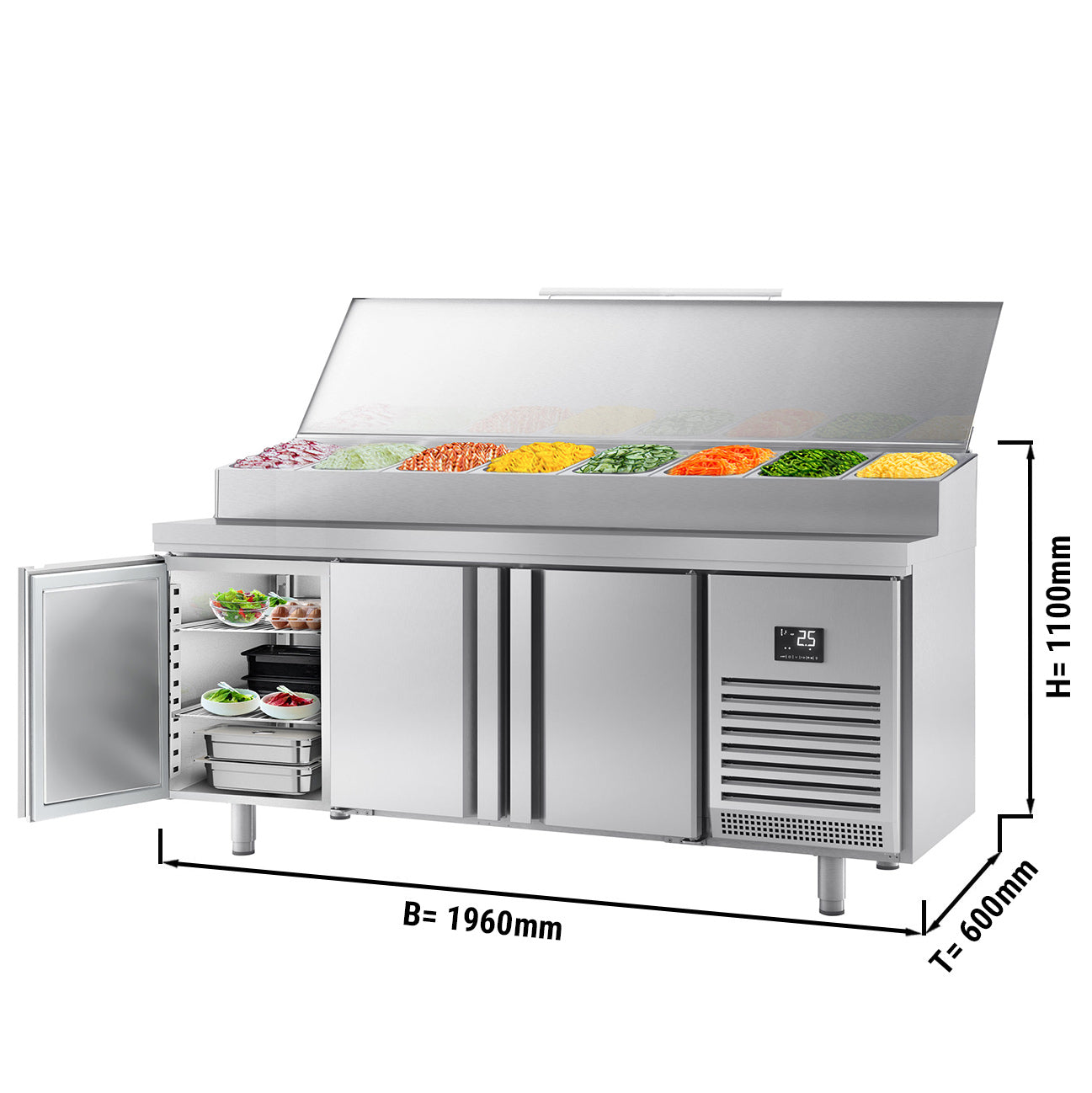 Refrigerated preparation table - with 3 doors