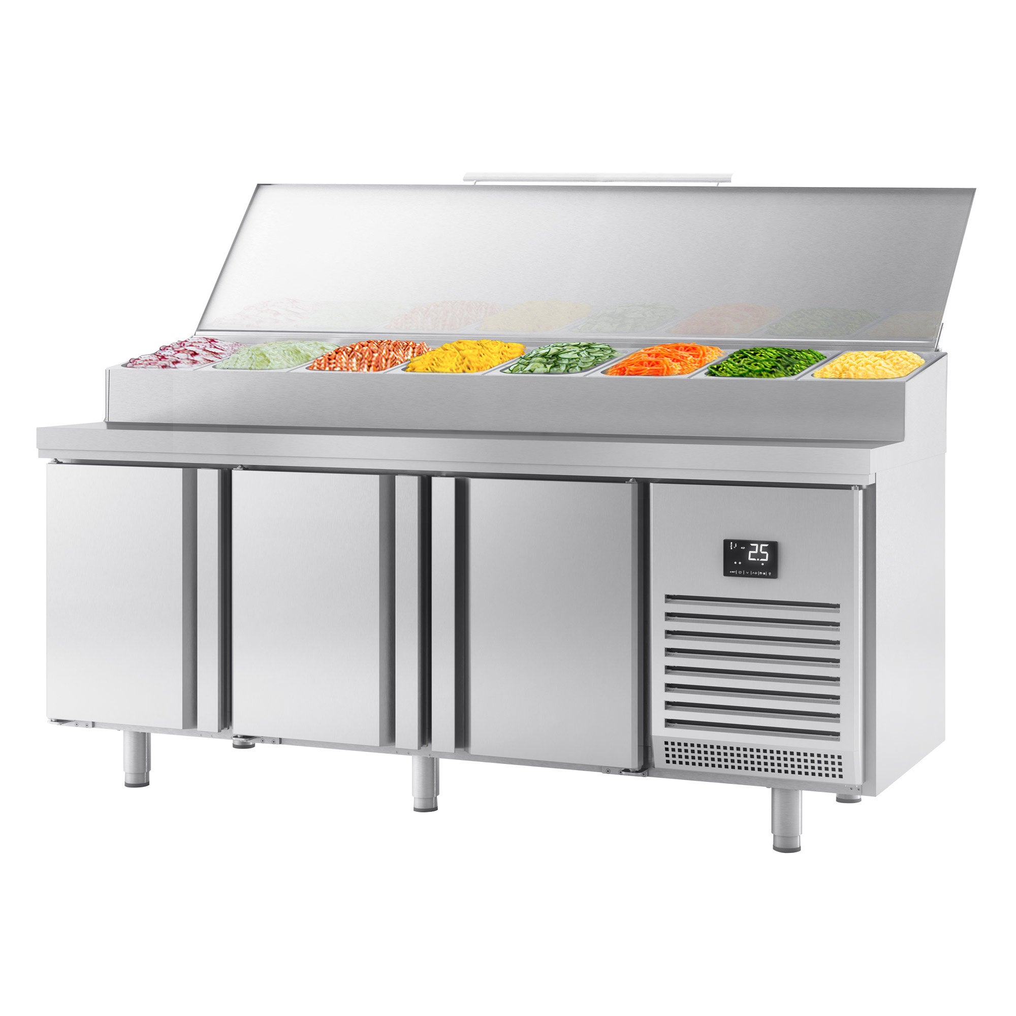 Refrigerated preparation table (GN) - with 3 doors