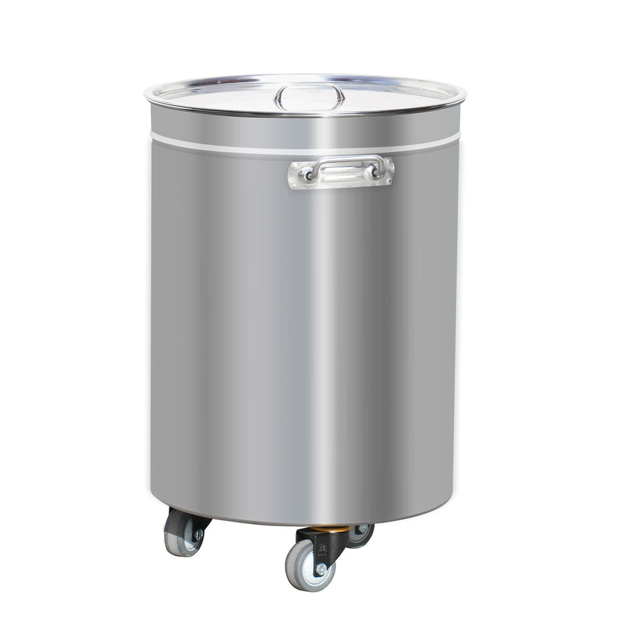 Stainless steel waste bin - 75 liters - with lifting lid