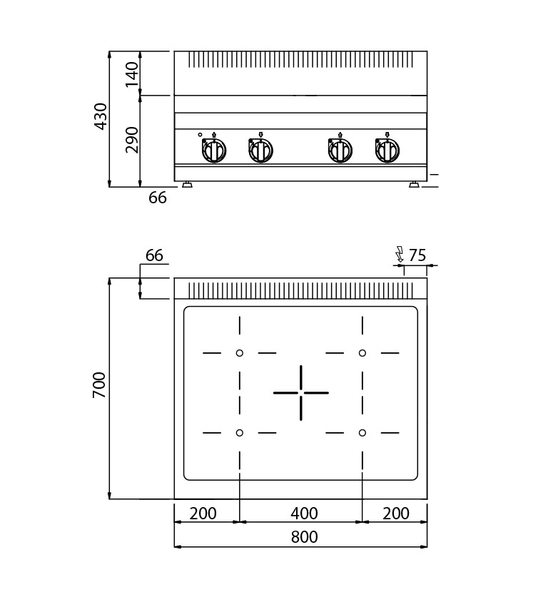 Инфрачервена печка - 4 котлона (12,8 kW)