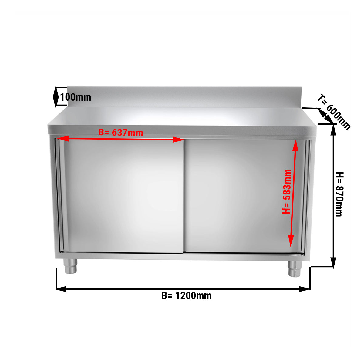 Worktop PREMIUM 1.2 m - with folding door and edging