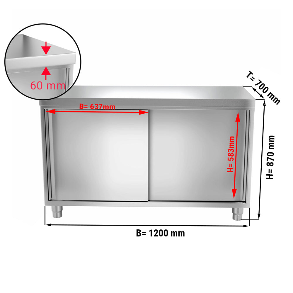 Worktop PREMIUM 1.2 m - with folding door