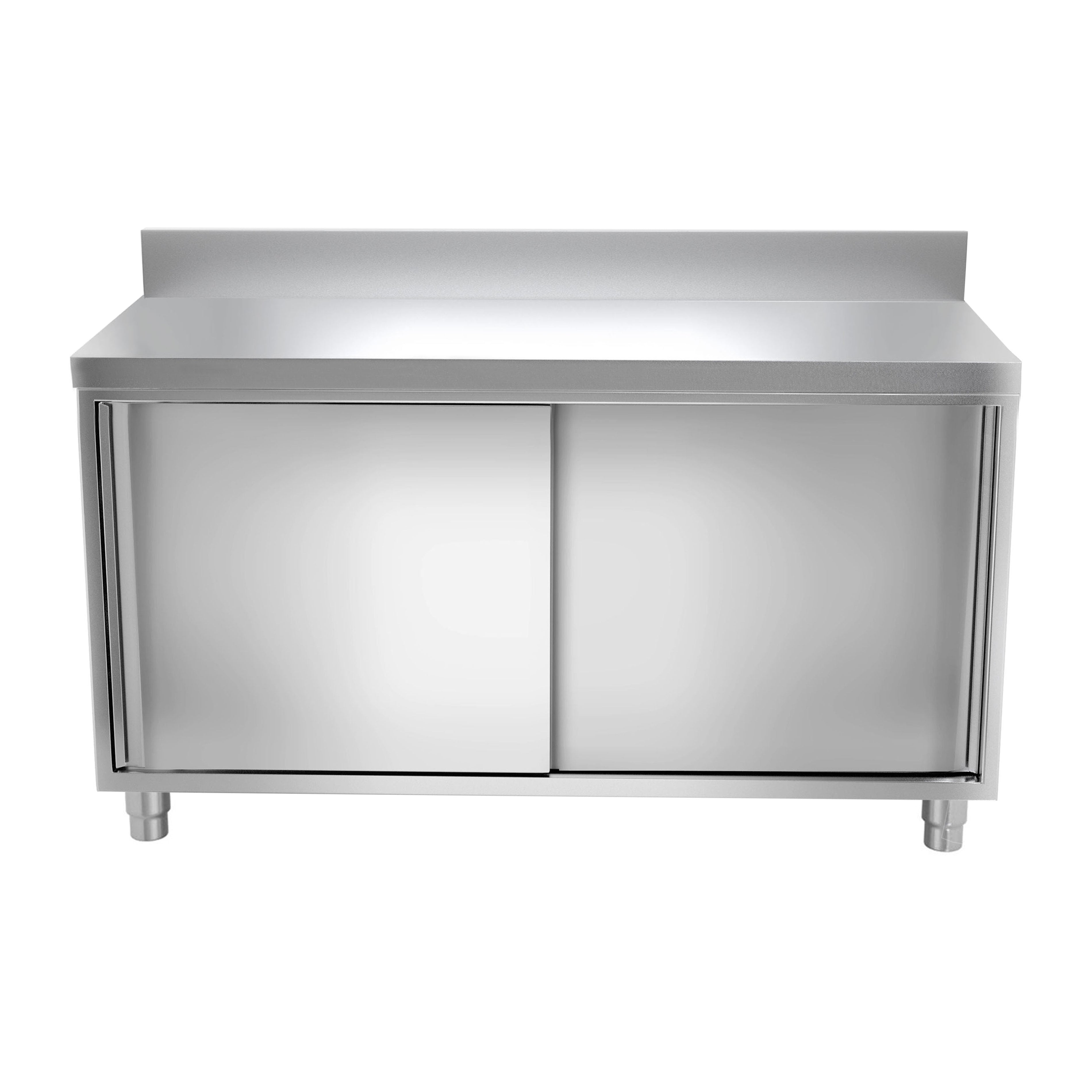 Work cabinet in stainless steel ECO - 1.6 m - with sliding door