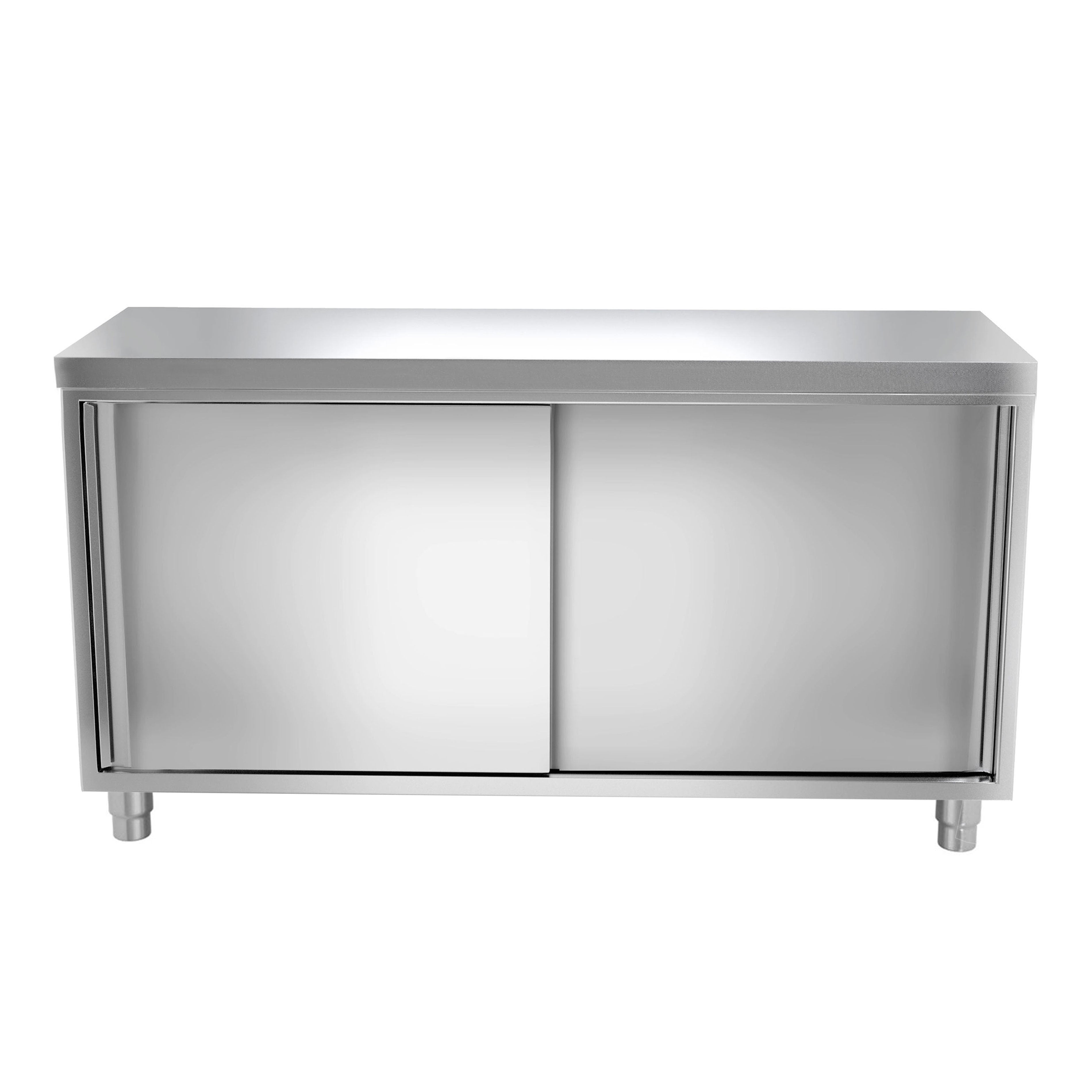 Work cabinet in stainless steel ECO - 1.8 m - with sliding door