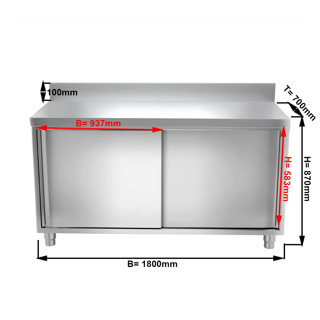 Worktop PREMIUM 1.8 m - with folding door and edging