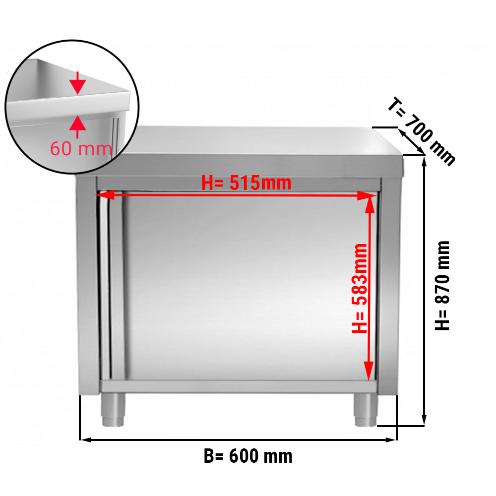 Worktop PREMIUM 0.6 m - with double door