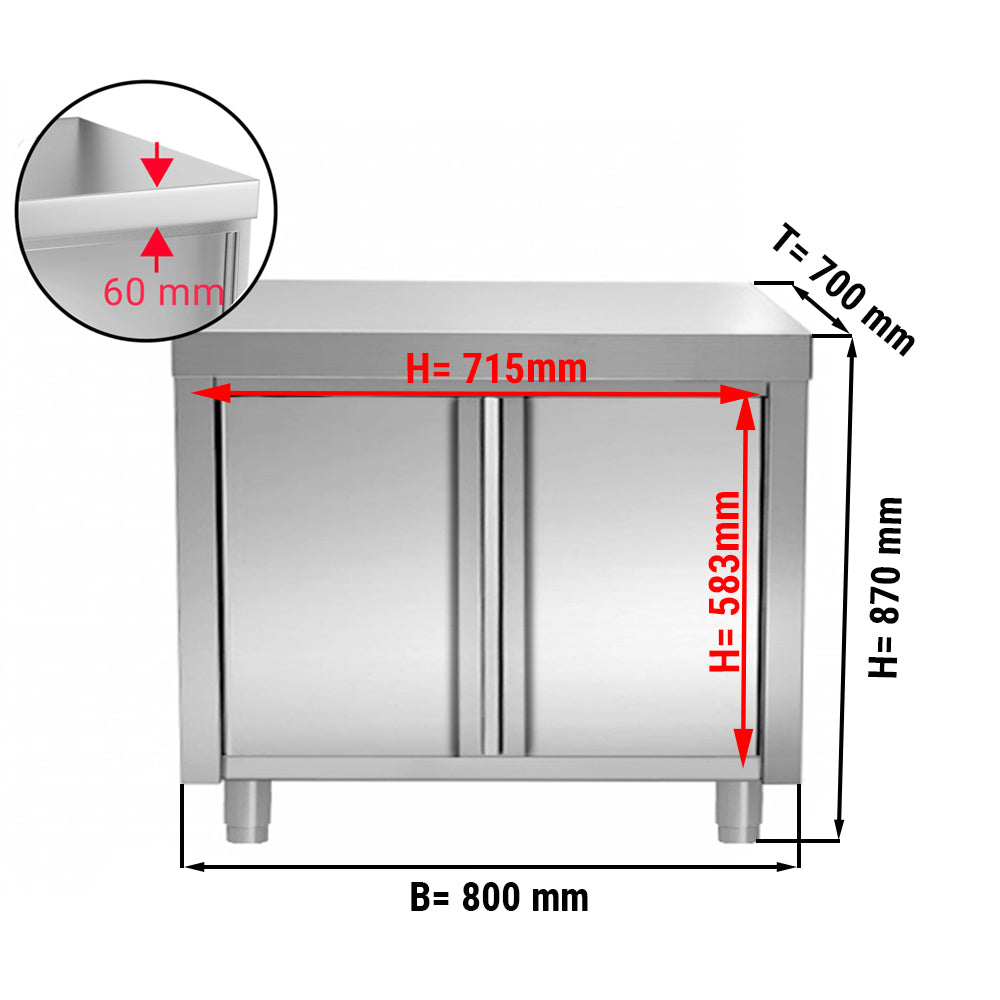 Worktop PREMIUM 0.8 m - with double door