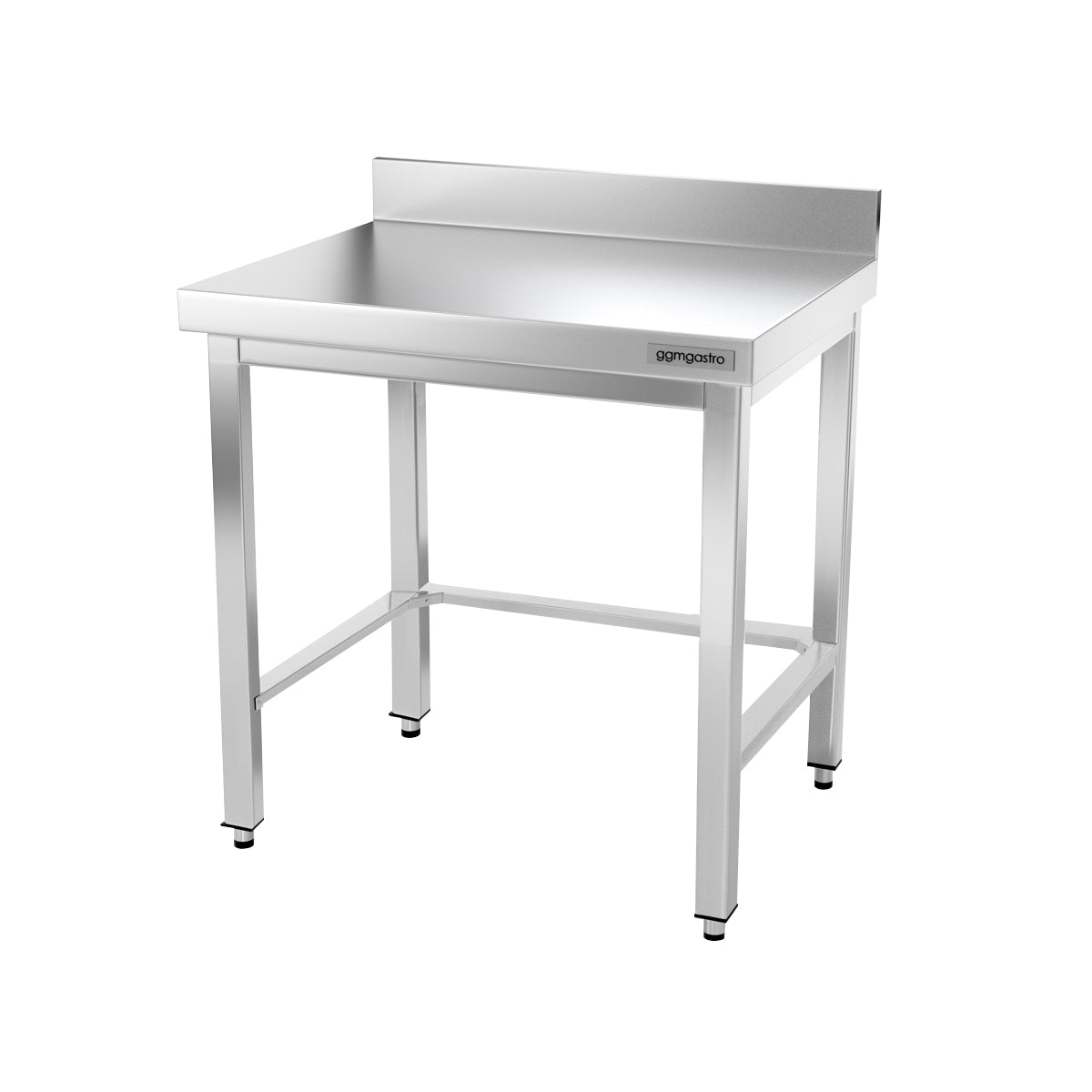 PREMIUM work table made of stainless steel - 0.8 m. - with frame, lower shelf and board