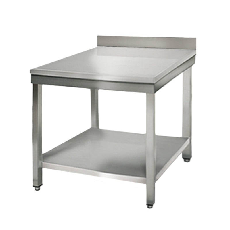 Stainless steel ECO work table - 0.8 m - with lower shelf and board