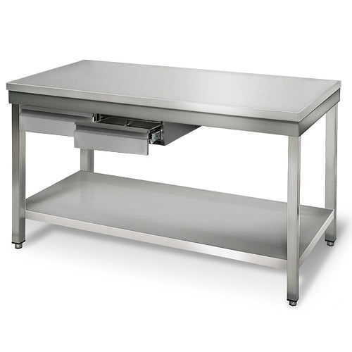 Stainless steel ECO work table - 1.6 m - with lower shelf