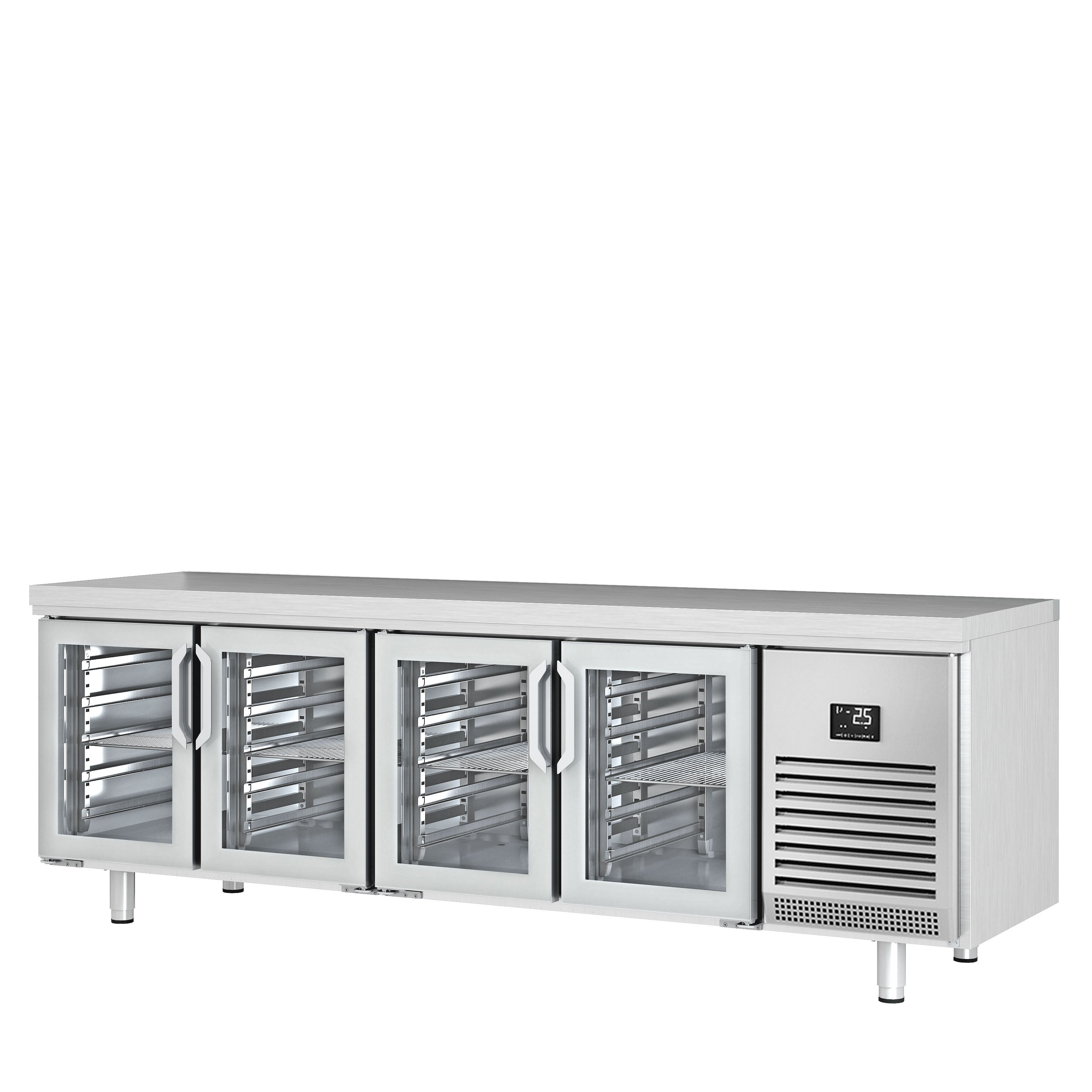 Bar refrigerator table (EN) - with 4 glass doors