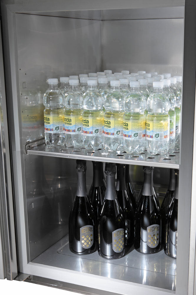 Beer fridge 1.5 x 0.7 m - 1 glass door and 3 drawers 1/3 + 1/3 + 1/3