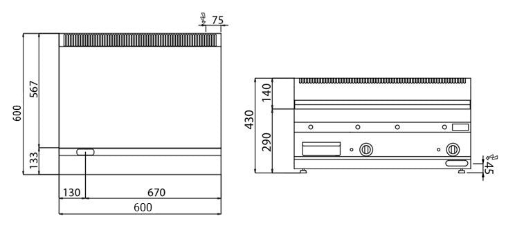 Electric plate smooth (9 kW)