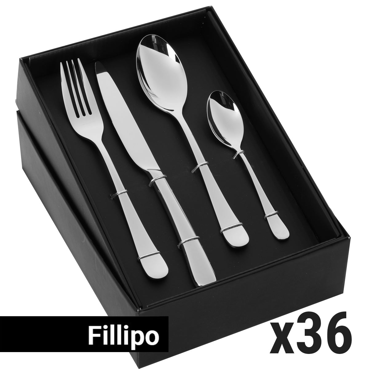 (144 броя) Комплект прибори за хранене Fillipo - 144 броя - За 36 души