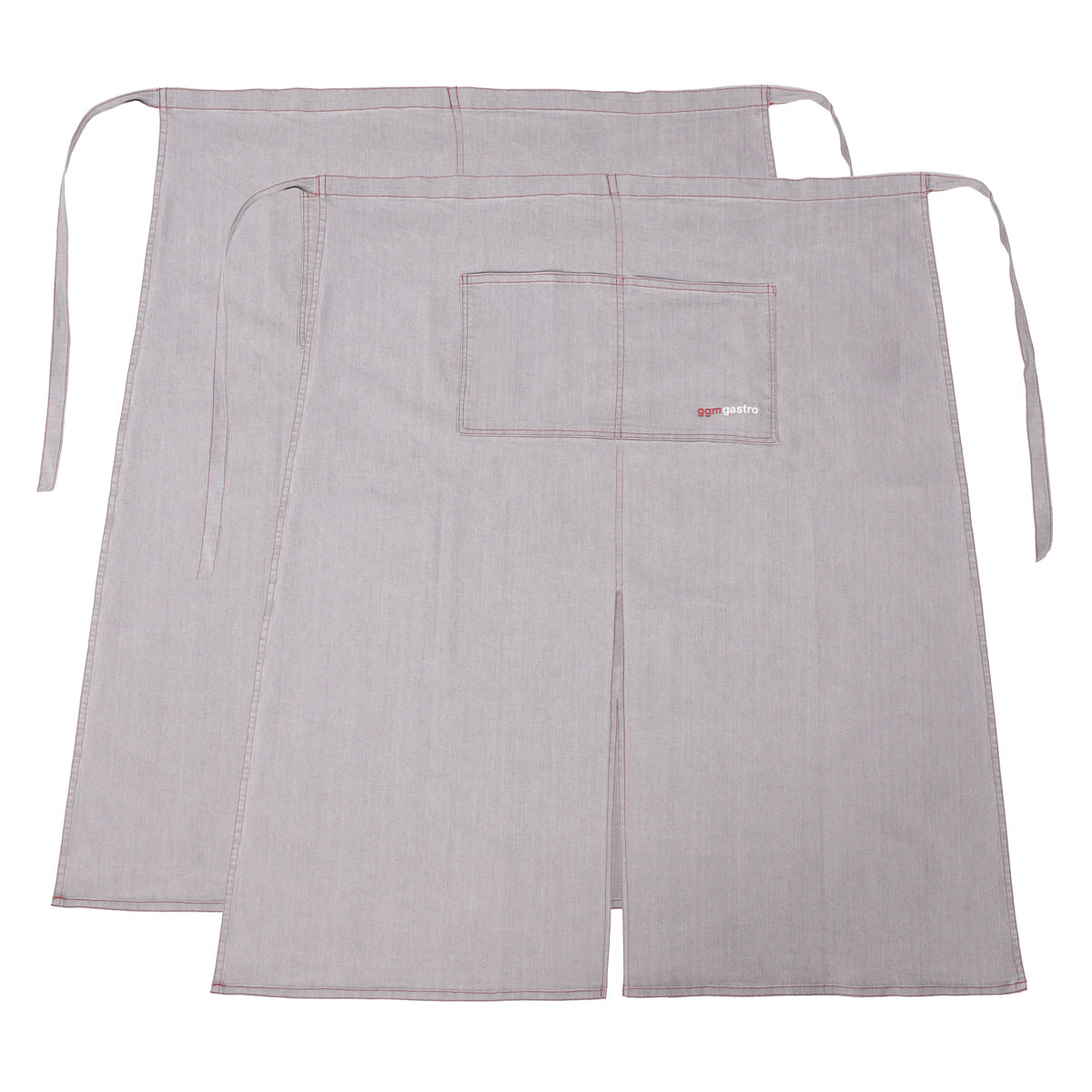 (2 pieces) Clear apron - long - jeans look light gray