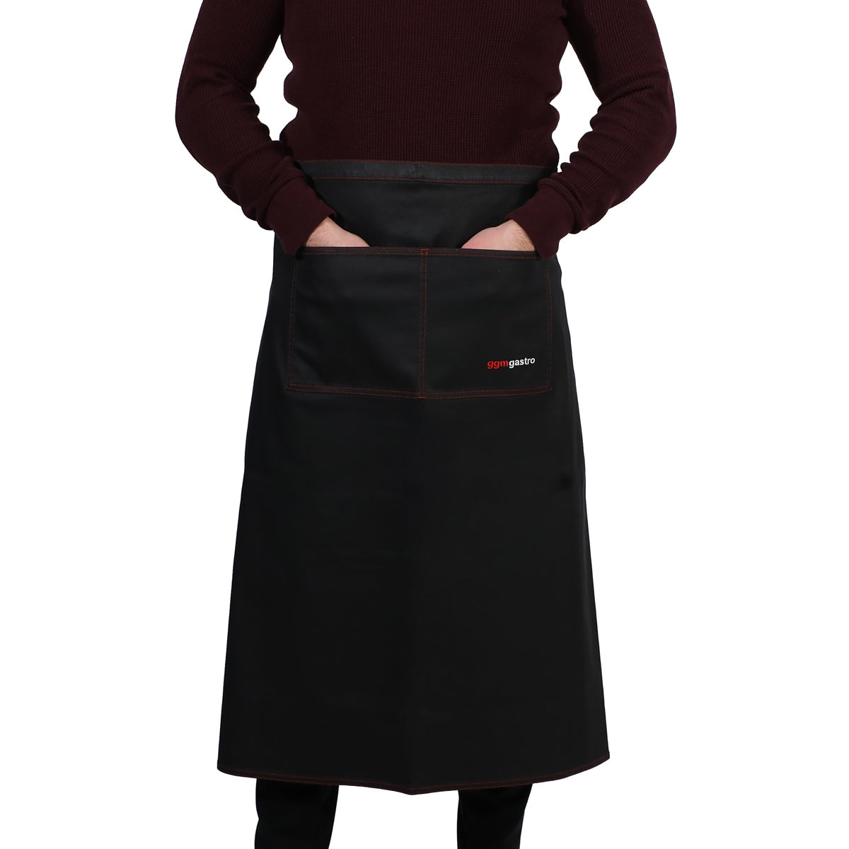 (2 pieces) Clear apron - long - jeans look black