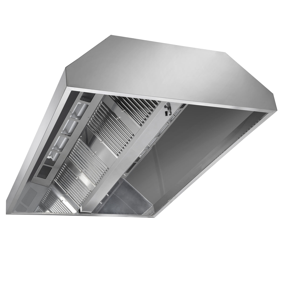 Ceiling hood 2.4 m - with motor, regulator, filter and lamp