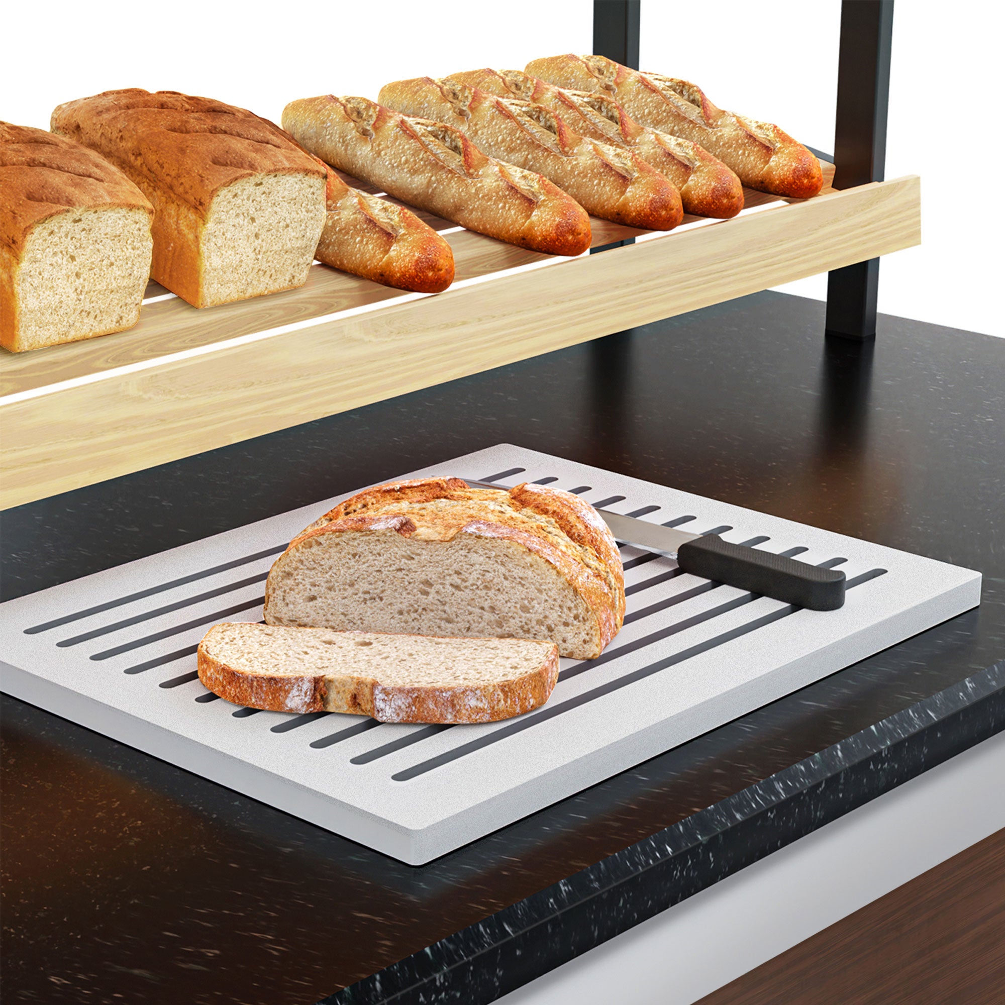 Bread shelf - 0.7 x 0.5 m - with 2 shelves