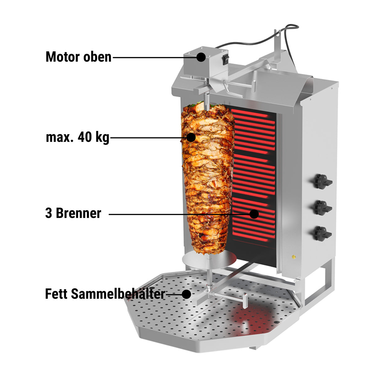 Düner grill with 3 rheotans/ maximum 40 kg