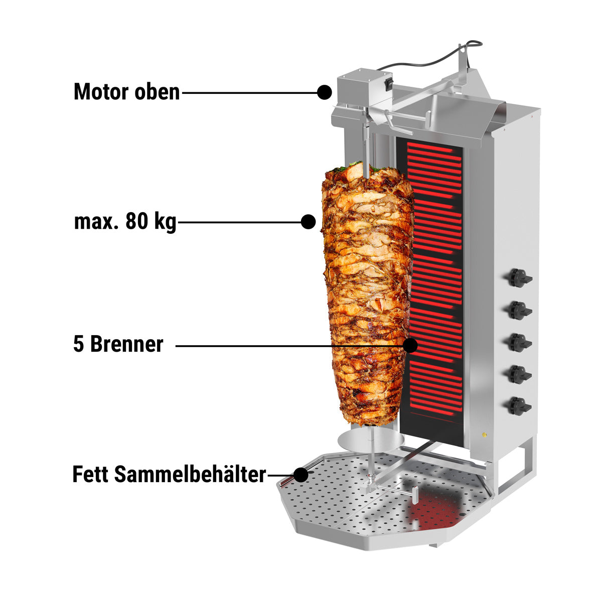 Doner grill c 5 rheotans / maximum 80 kg