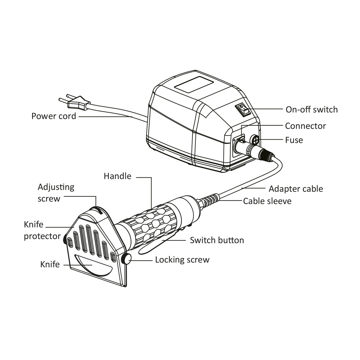 Electric doner slicer - capacity: 80 kg/day - incl. power supply