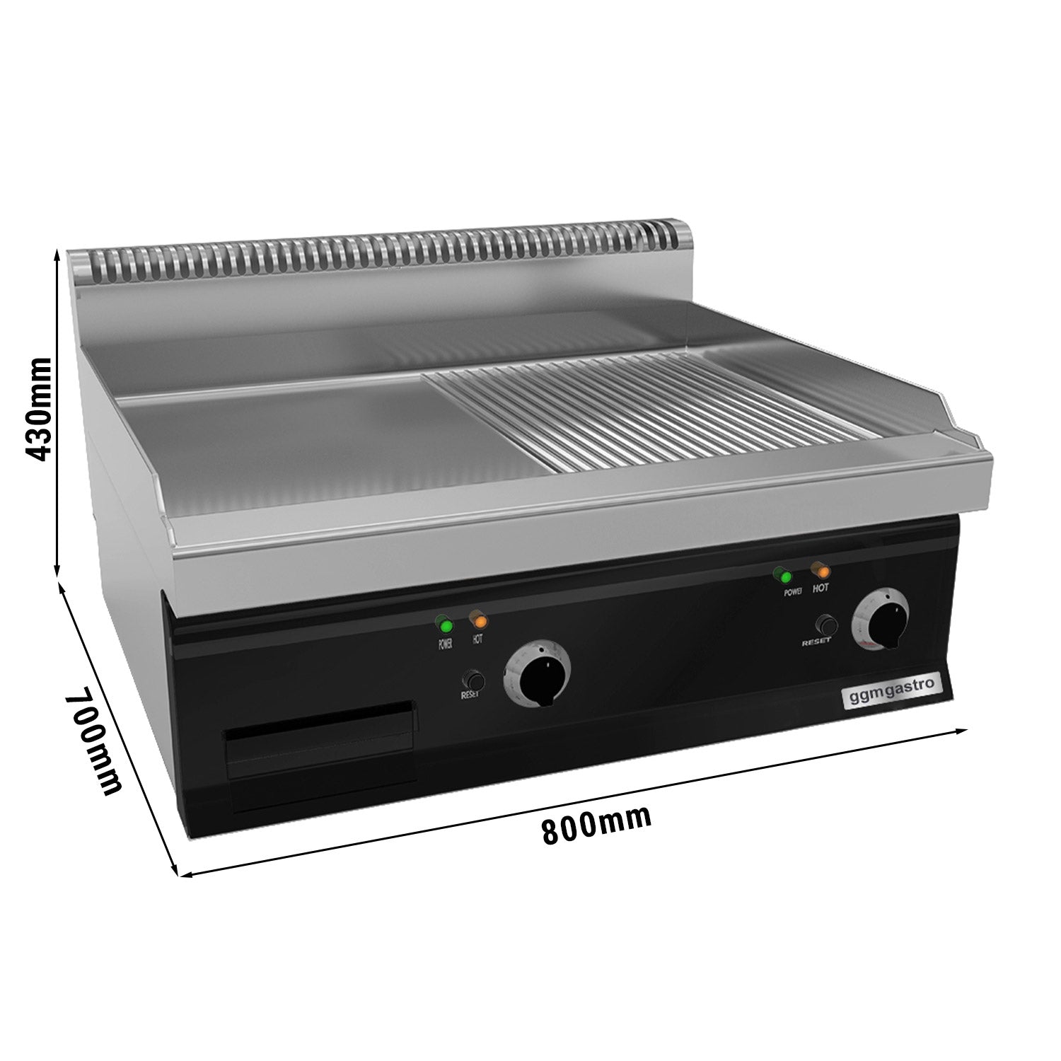 Electric griddle - smooth-ribbed (7.1 kW)