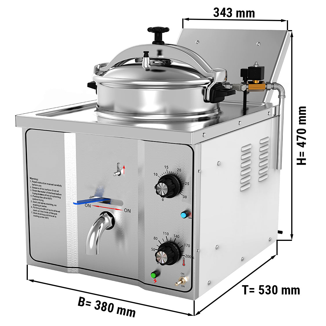 Electric pressure fryer - 15 liters (3 kW)