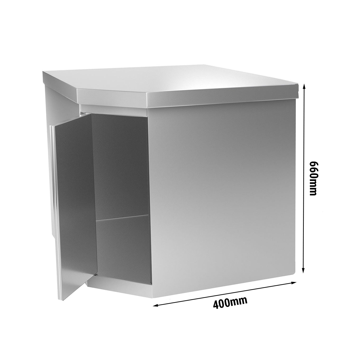 Corner wall-mounted cabinet 0.7 m - with double door 0.65 m high