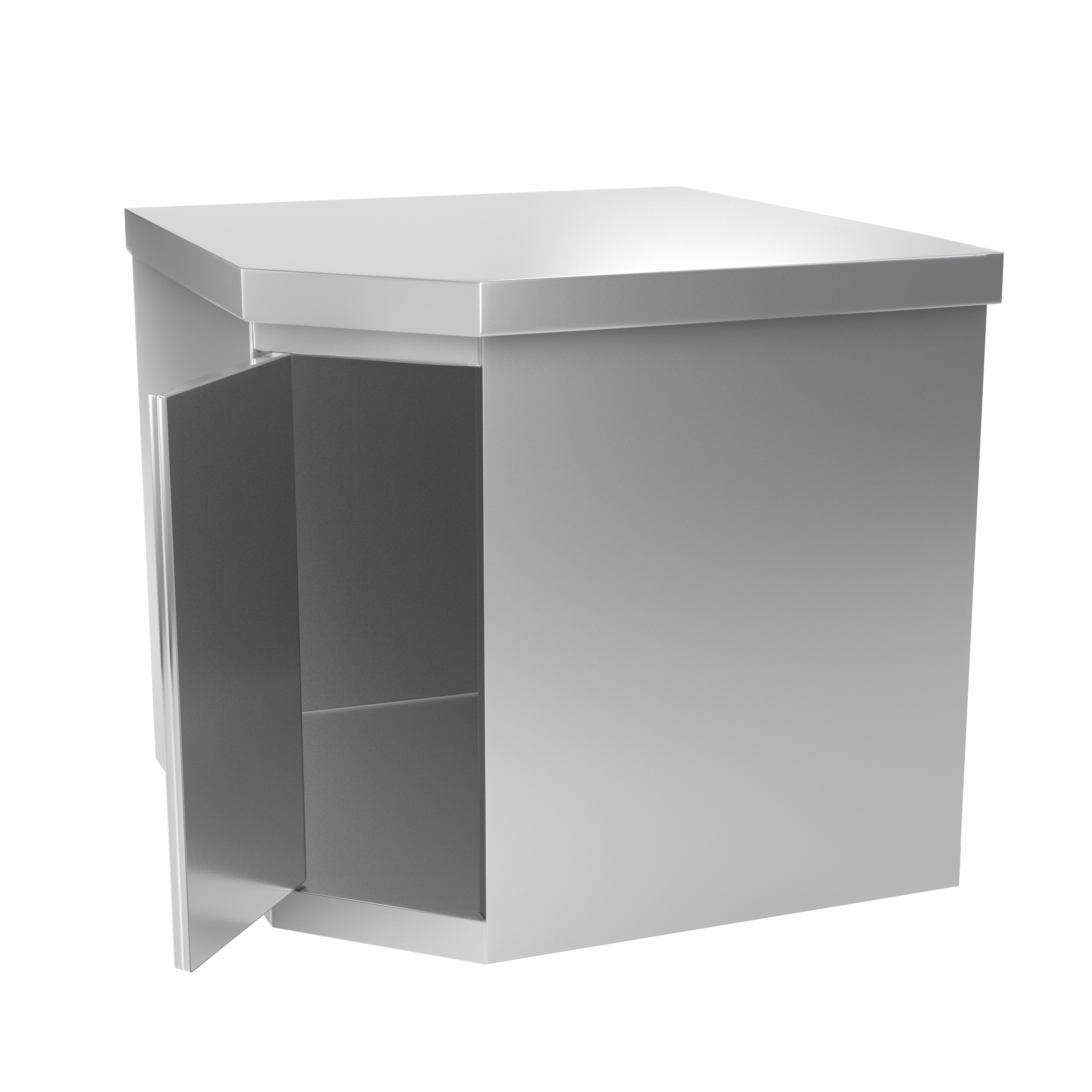 Corner wall-mounted cabinet 0.7 m - with double door 0.65 m high