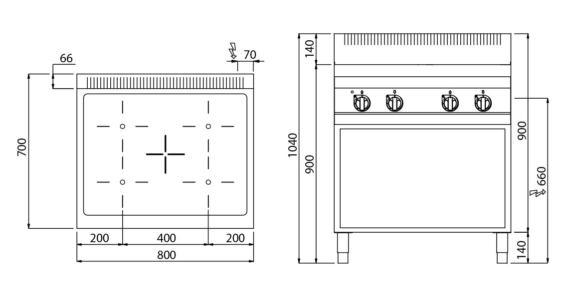 Инфрачервена печка - 4 котлона (12,8 kW)