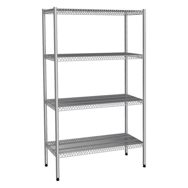 Stainless steel rack 1.1 x 0.4m with 4 perforated shelves