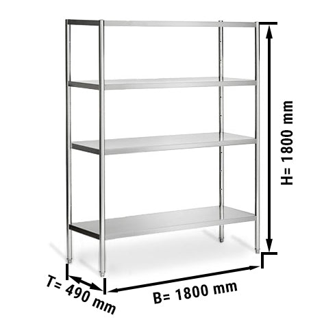 Steel rack PREMIUM 1.8 x 0.5 m - with 4 shelves (ADJUSTABLE)