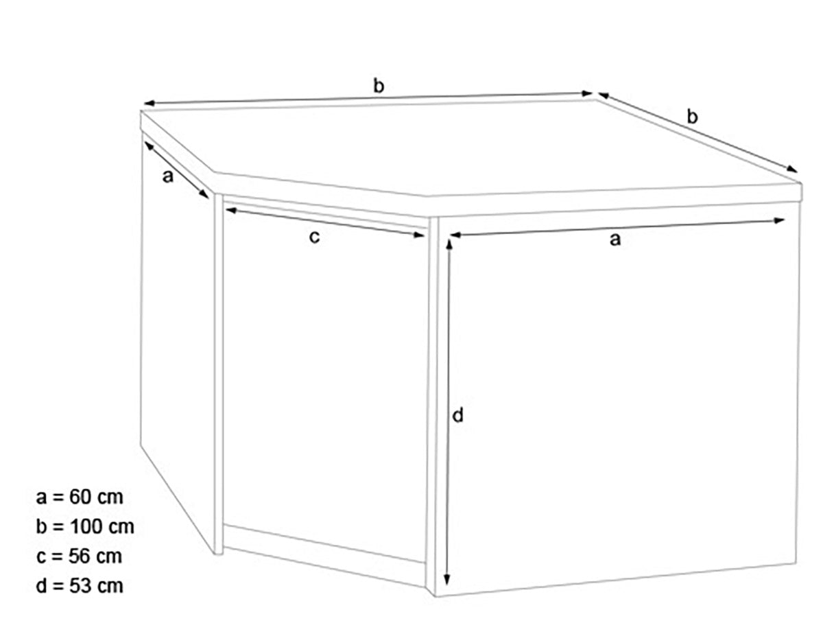 Corner work cabinet - with double doors