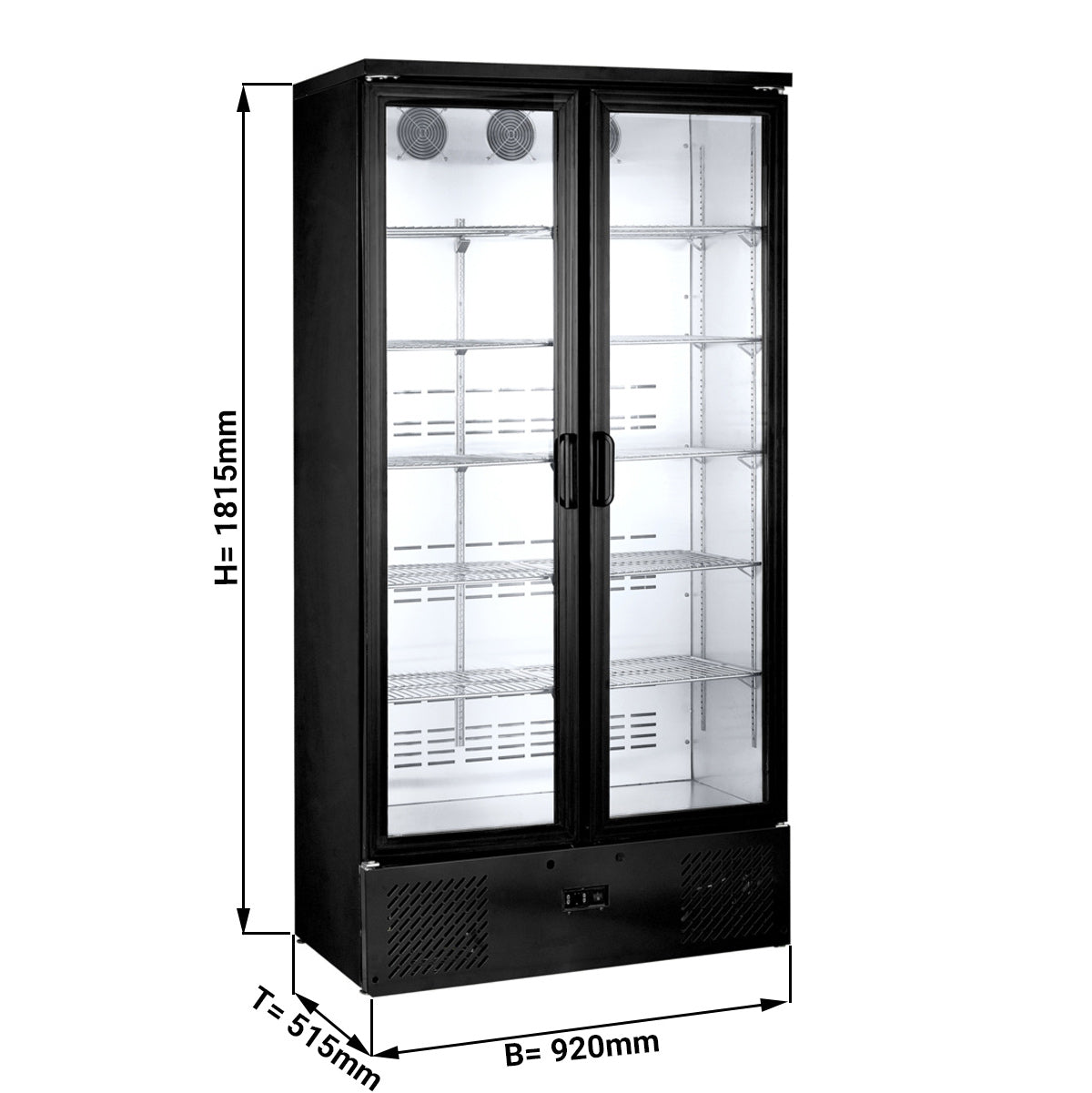 Bottle cooler - 500 liters - with 2 glass doors