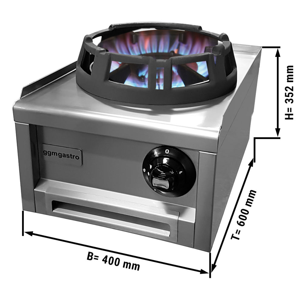 Wok gas stove - with 1 burner Ø 285 mm (12 kW)