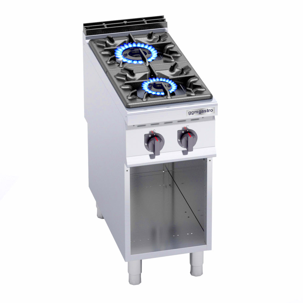 Gas stove 2x hotplate (19 kW) with pilot ignition