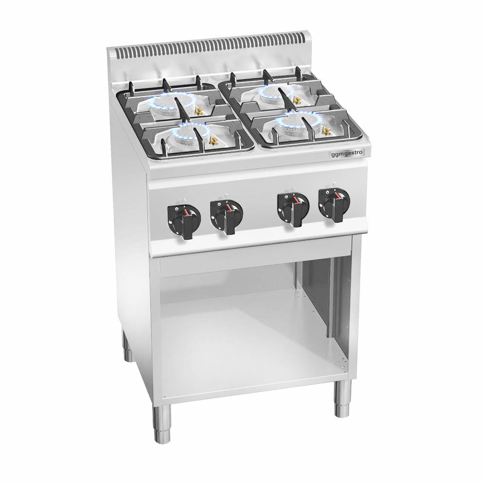 Gas stove 4x hotplate (19 kW) with pilot flame