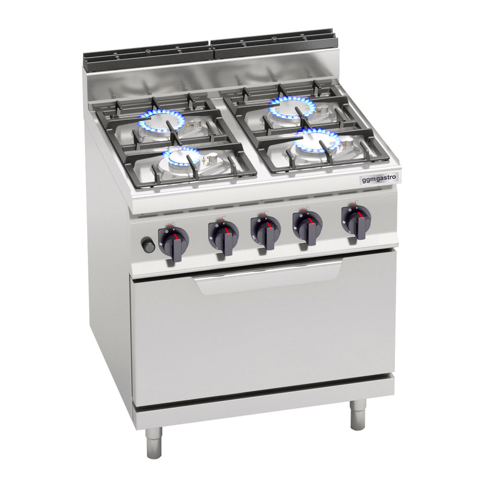 Gas stove 4x hotplate (21.5 kW) + gas oven (7.8 kW)