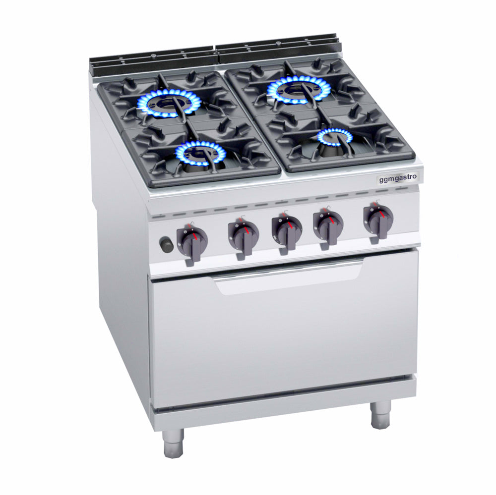 Gas stove 4x hotplate (34.5 kW) + gas oven (7.8 kW)