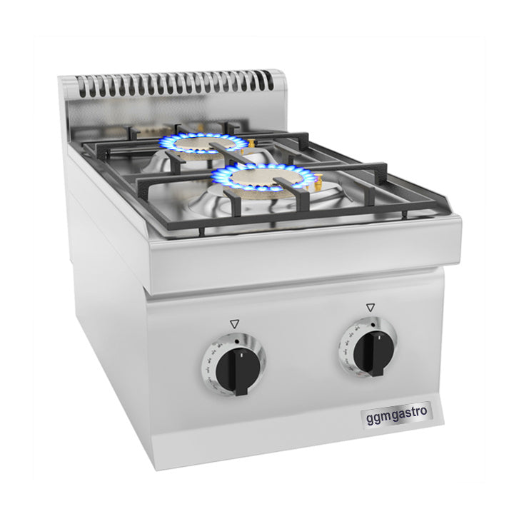 Gas hob with 2 burners (10 kW) with pilot flame