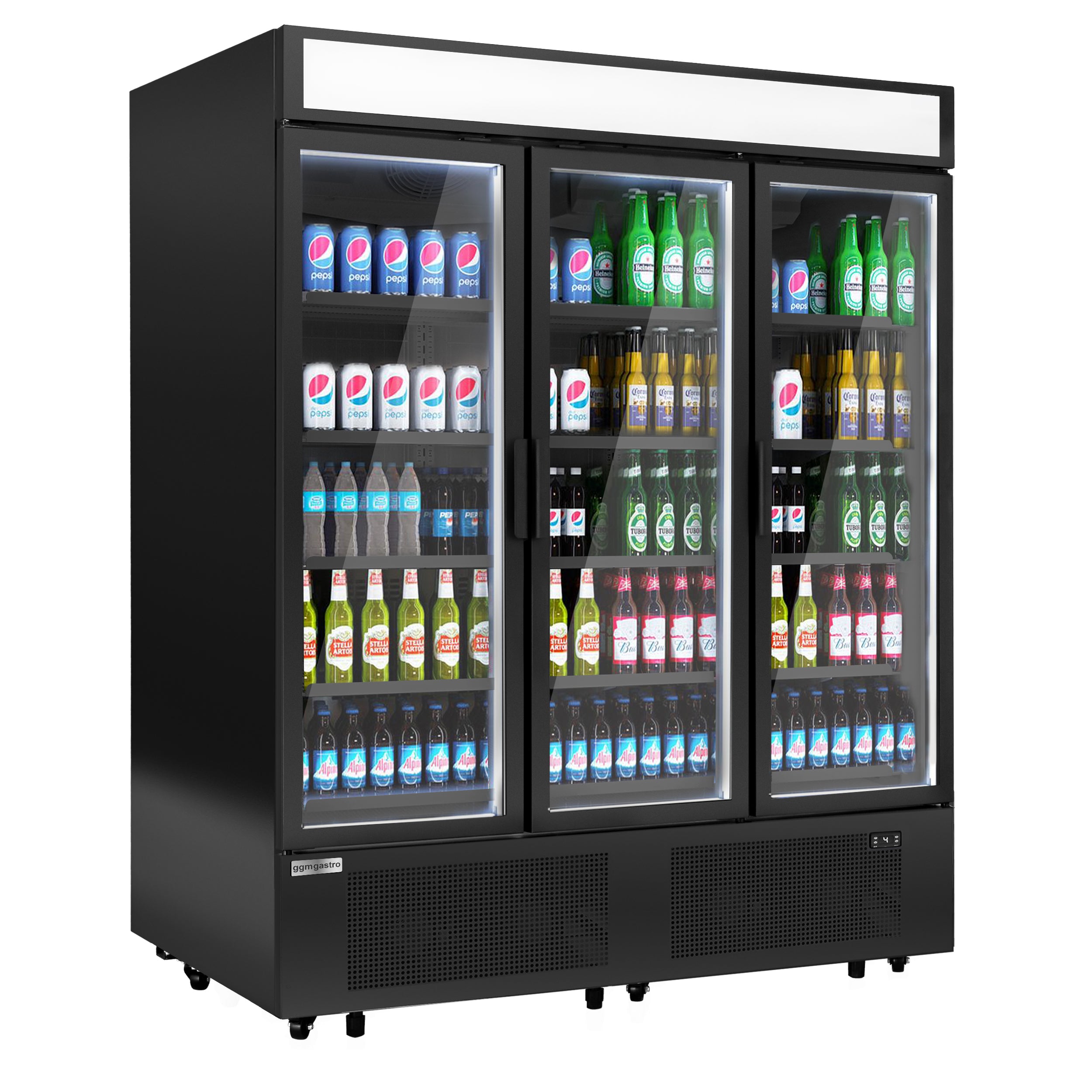 Хладилник за напитки - 1325 литра - с 3 стъклени врати