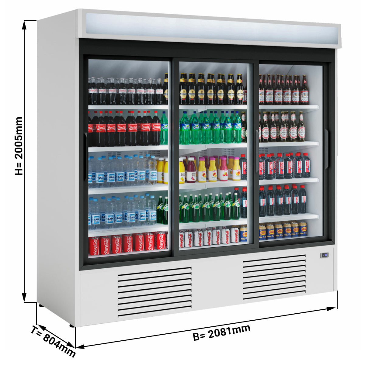 Хладилник за напитки 1600 литра - с 3 врати