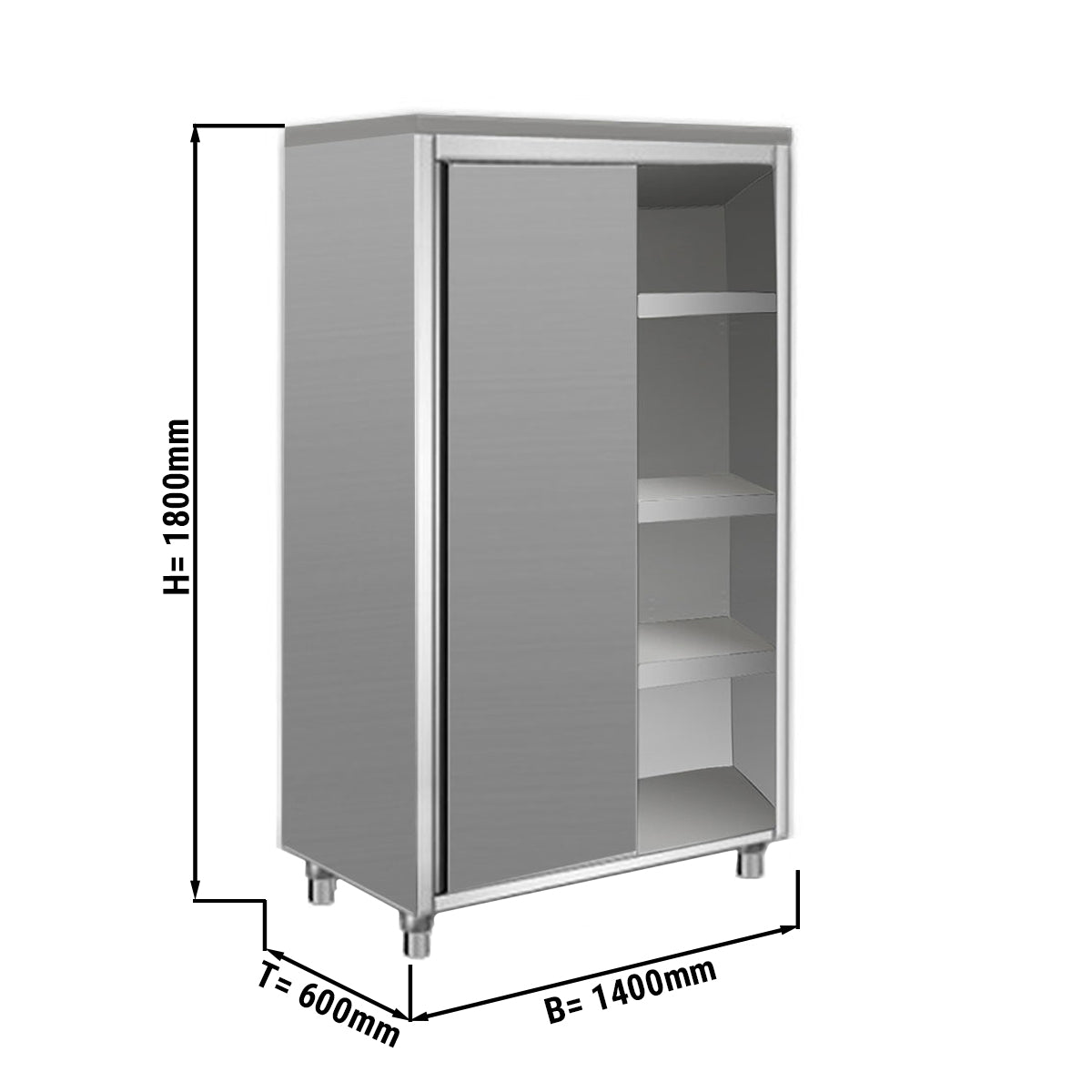 Porcelain cabinet ECO 1.4 m - c 2 sliding doors 1.8 m high