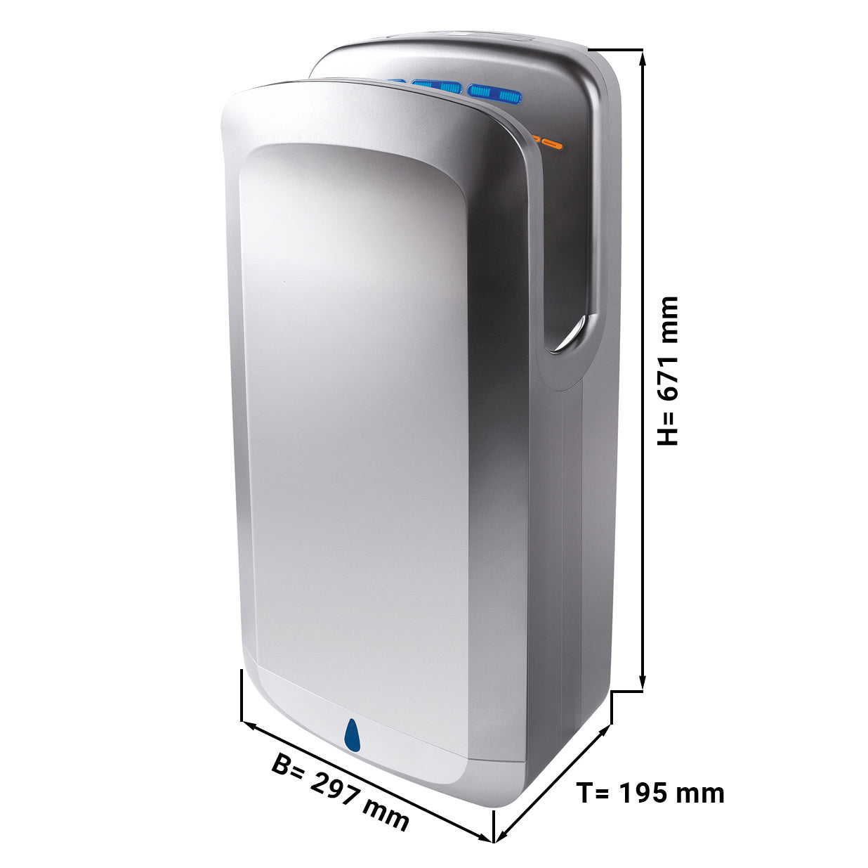 Hand dryer with filter - stainless steel