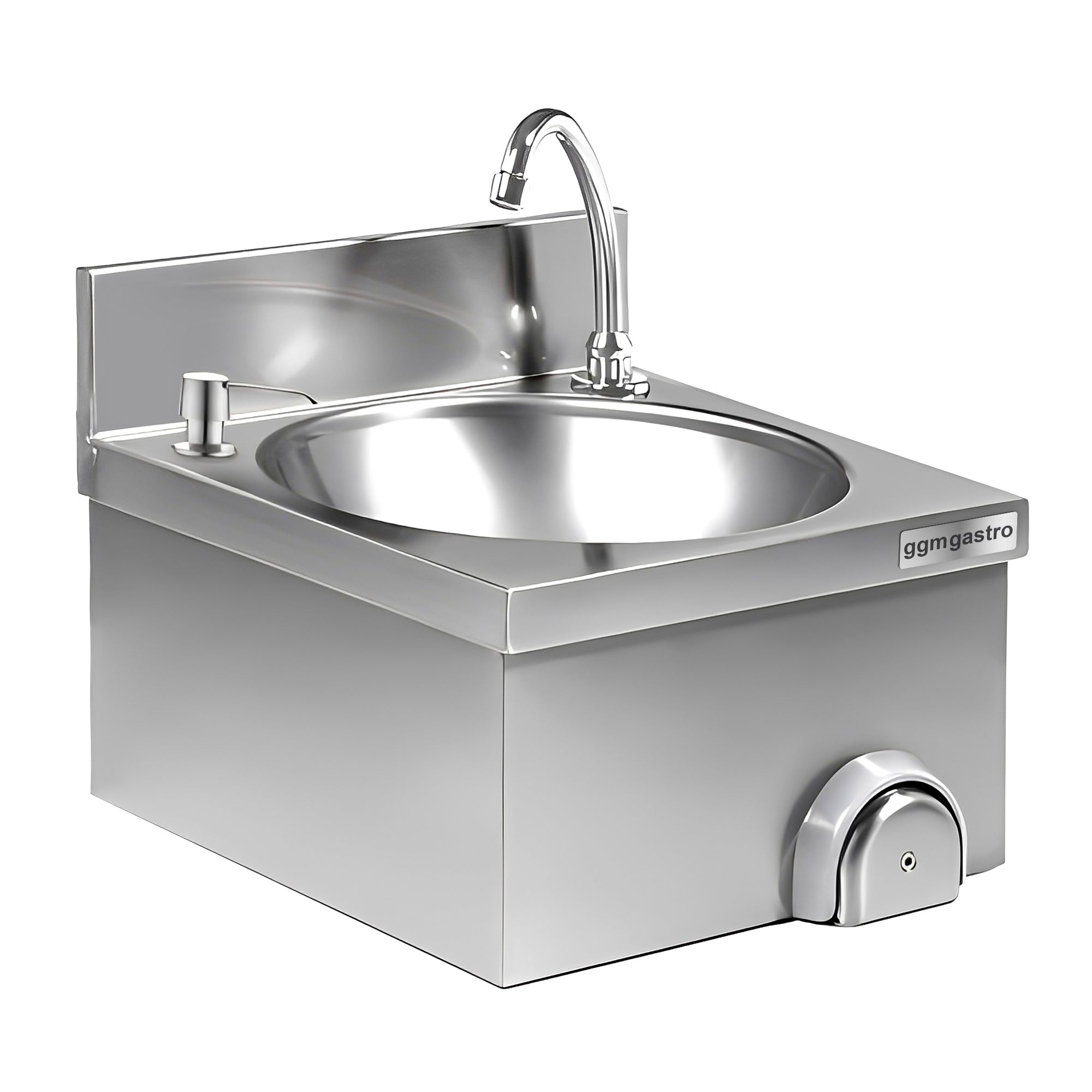 Hand wash basin - with mixer tap (cold and hot water connection) and soap dispenser